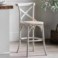 Gallery Direct - A Pair of Cafe White Stool - Rattan Seat