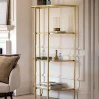 Gallery Direct Hudson Champagne Metal & Glass Display Unit RRP £749.95