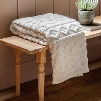 Kilburn & Scott Textures Cable Knit Cream Throw