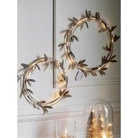 Crossland Grove Mistletoe Wreath With Led Gold 430X430X10Mm