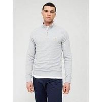 Farah Men's Jim 1/4 Zip Sweatshirt, Grey, XX Large