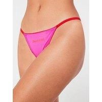 Juicy Couture Juicy Logo Mesh Thong - Pink