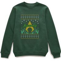 DC Aquaman Knit Christmas Jumper - Forest Green - M