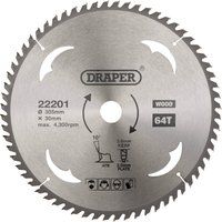 Draper TCT Circular Saw Blade for Wood, 305 x 30mm, 64T 22201