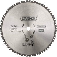 Draper TCT Multi-Purpose Circular Saw Blade, 355 x 25.4mm, 66T 04904