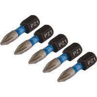 Draper 04950 PZ-Type Impact Screwdriver Bits, No.1 x 25mm (Pack of 5)