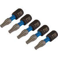 Draper 05492 TX-Star Impact Screwdriver Bits, T15 x 25mm (Pack of 5)