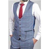 Marc Darcy Blue Abbot Tweed Waistcoat