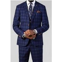 Marc Darcy Slim Fit Chigwell Blue Tweed Check Navy Men's Suit Jacket by Suit Direct