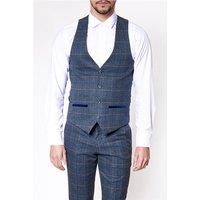 Marc Darcy Tailored Fit Scott Blue Waistcoat by Suit Direct