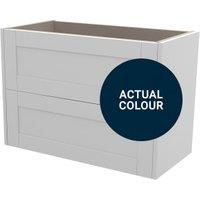 Duarti By Calypso Highwood 800mm Slimline 2 Drawer Wall Hung Vanity Unit - Midnight Blue