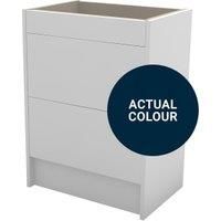 Duarti By Calypso Cascade 600mm Slimline 2 Drawer Floor Standing Vanity Unit - Midnight Blue