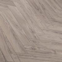 Plumley Grey Oak Herringbone 8mm Laminate Flooring - 0.87m2