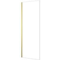 Nexa By Merlyn 8mm Brushed Brass Frameless Fixed Square Panel Bath Screen - 1500 x 800mm