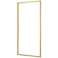 Nexa By Merlyn 8mm Brushed Brass Framed Fixed Square Panel Bath Screen - 1500 x 800mm