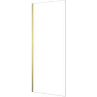 Nexa By Merlyn 8mm Brushed Brass Frameless Wet Room Shower Screen Only - 2000 x 600mm