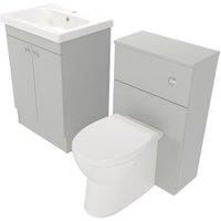 Deccado Benham Whisper Grey 600mm Freestanding Vanity & 500mm Toilet Pan Unit with Basin Modular Combination