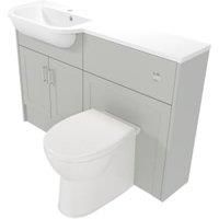 Deccado Padworth Whisper Grey Left Hand 1200mm Slimline Fitted Vanity & Toilet Pan Unit Combination with Left Hand Basin