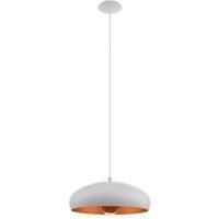 Eglo Mogano 1 1-Light Vintage Single Pendant Light - White / Copper