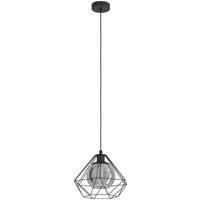 Eglo Vernham 1-Light Geometric Steel Hanging Pendant Light - Black