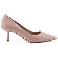 Dune London Anastasia Leather Mid Heel Court Shoes - Blush