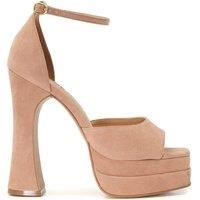 Dune Ladies Women/'s MEGA Suede Flare-Heeled Platform Sandals Size UK 7 Camel Flared Heel Suede Heeled Sandals