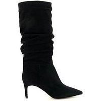 Dune London Slouch Knee High Boots - Black