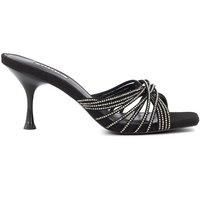 Dune Ladies Marquee Diamante Cross-Strap Stiletto Mules Size UK 3 Stiletto Heel Black