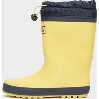 Peter Storm Kids/' Waterproof Wellies with Adjustable Fleece Lined Cuff and Grippy Outsole, Yellow, UK12