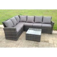 6-Seater Grey Rattan Garden Furniture Set - Left Or Right Hand