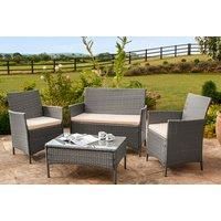 4-Piece Rattan Garden Furniture Set - Brown, Black Or Mixed Grey