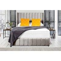 Light Grey Velvet Divan Bed & Mattress - Size & Drawer Options!