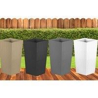 Set Of 2 Rattan Planters - 3 Sizes & 5 Colour Options - Grey