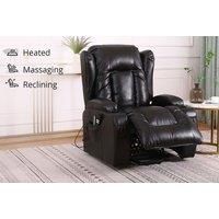 Bilbao Luxury Electric Massage, Heating And Reclining Chair - Brown