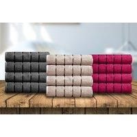 Extra Large Pure Cotton Stripe Bath Sheets - Pack Of 2 Or 4 - Red