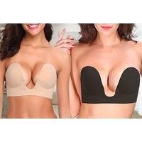 Push-Up Stick-On Bra - Black Or Beige - 4 Sizes