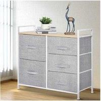 Homcom 5 Drawer Linen Storage Unit - Grey