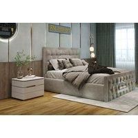 Cream Chesterfield Sleigh Bed & Headboard Set - 5 Sizes!