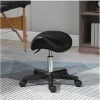 Homcom Black Pu Saddle Stool