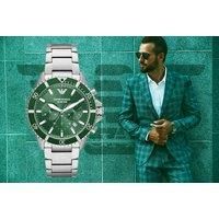 Emporio Armani Men'S Stainless Steel Watch With Green Dial Ar11500