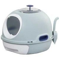 Cat Litter Box W/ Scoop, Mobile, Grey