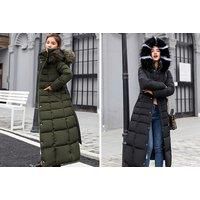 Padded Hooded Maxi Puffer Parka Jacket - 6 Colours! - Black