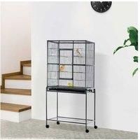 Metal Canary Cages, Rolling Stand, Wood