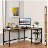 Homcom Rustic Brown L-Desk