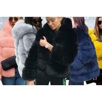 Imitation Fur Coat For Women In 5 Sizes And 6 Colour Options - Blue