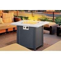 Square Propane Gas Firepit Table