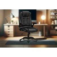 Padded Faux Leather High Back Office Chair - 3 Colours - Black