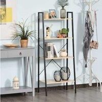 Homcom 4-Tier Vintage Ladder Shelf - Black