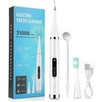 Electric Teeth Cleaner And Plaque Remover- Tool Kit - White