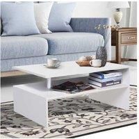 Homcom 2-Tier Coffee Table - White